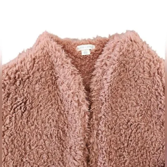 Melrose and Market Women’s Teddy Jacket Large Dusty Rose Fuzzy Faux Fur - Picture 3 of 9